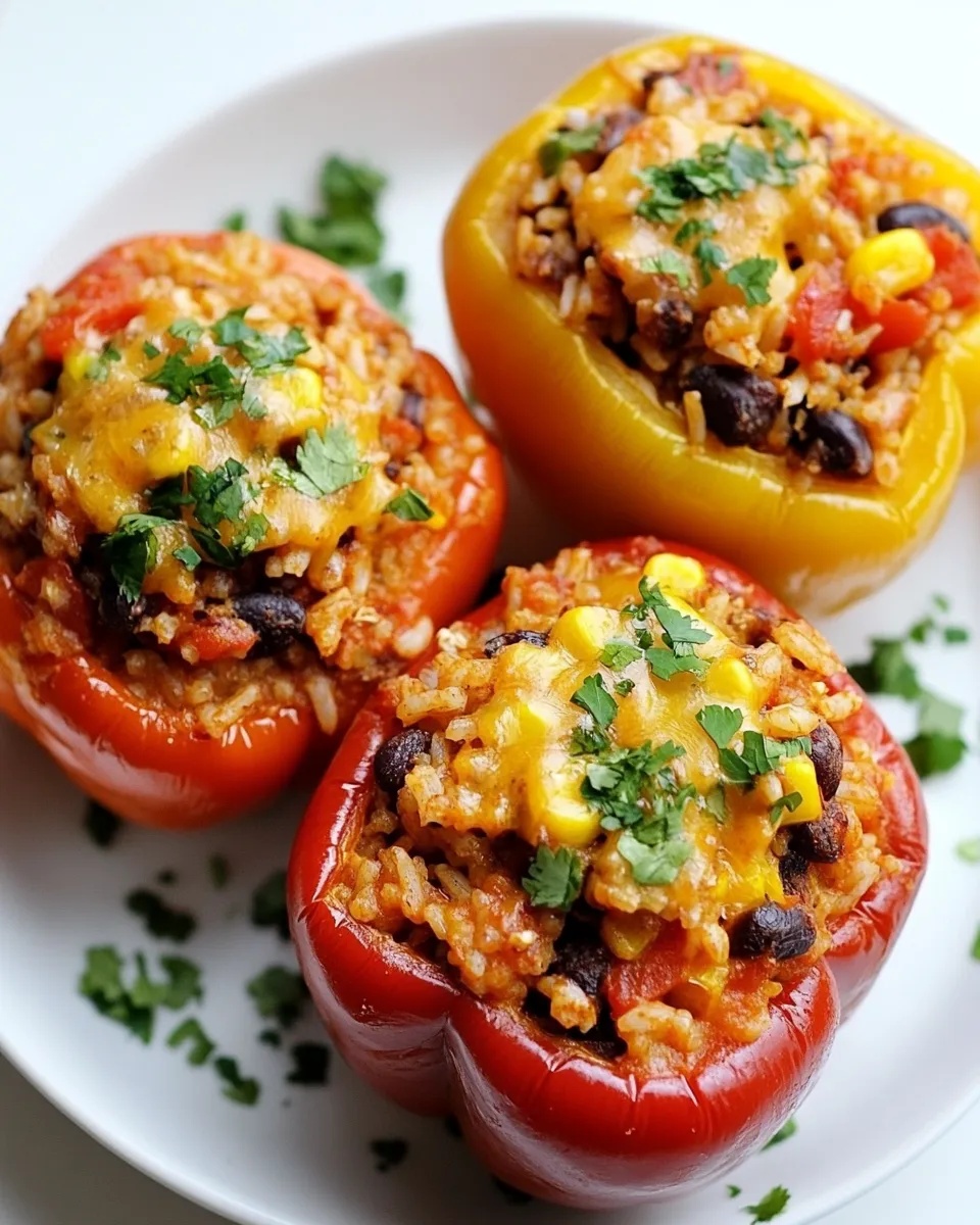 Classic Stuffed Bell Peppers with Mexican Rice image