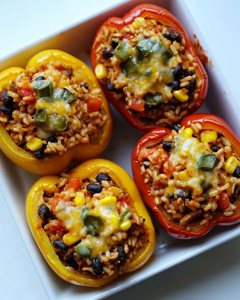 Easy Stuffed Bell Peppers with Mexican Rice dish photo