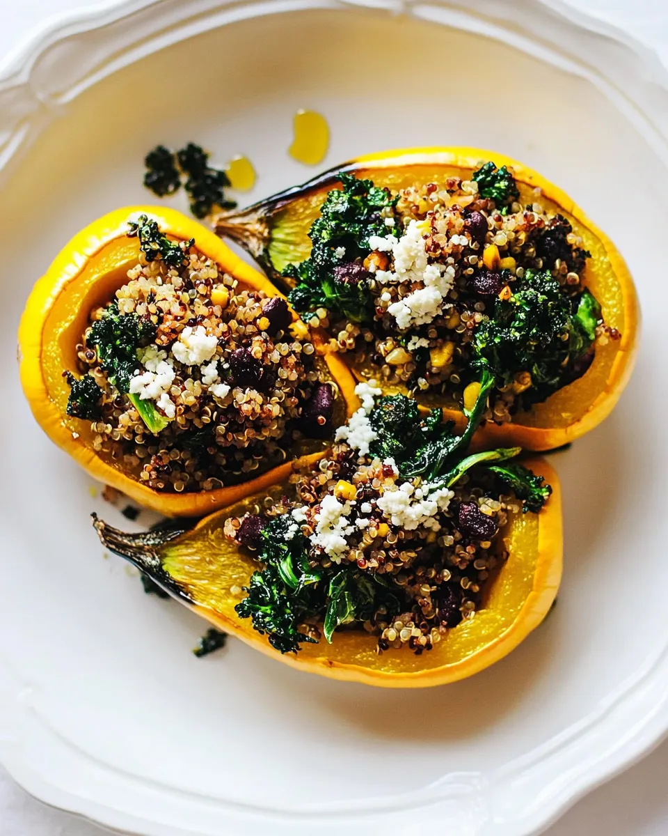 Delicious Stuffed Squash with Broccoli Rabe & Quinoa image