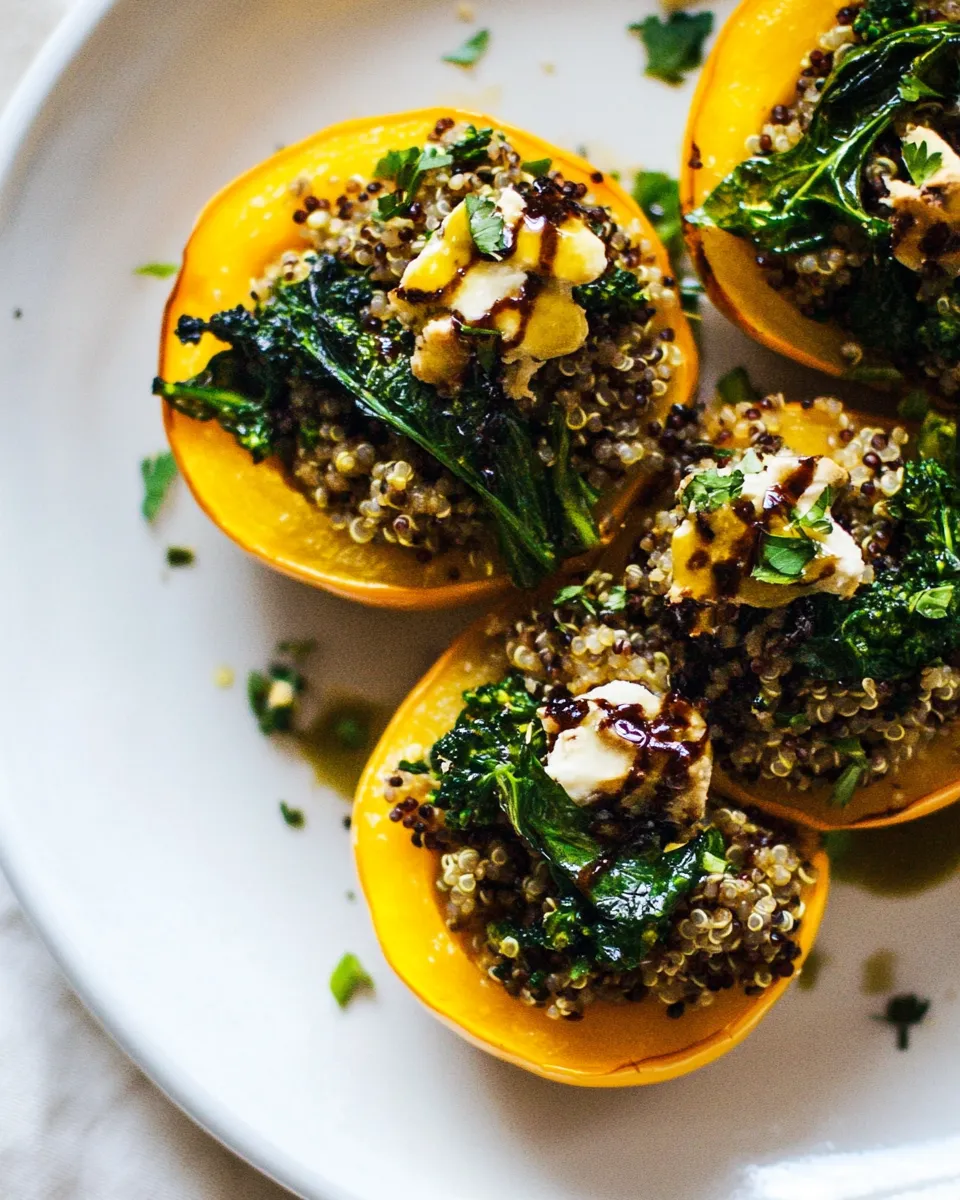Easy Stuffed Squash with Broccoli Rabe & Quinoa shot
