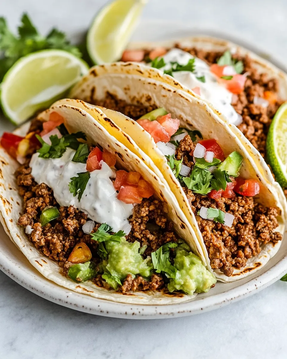 Tasty Super Easy Ground Beef Tacos shot