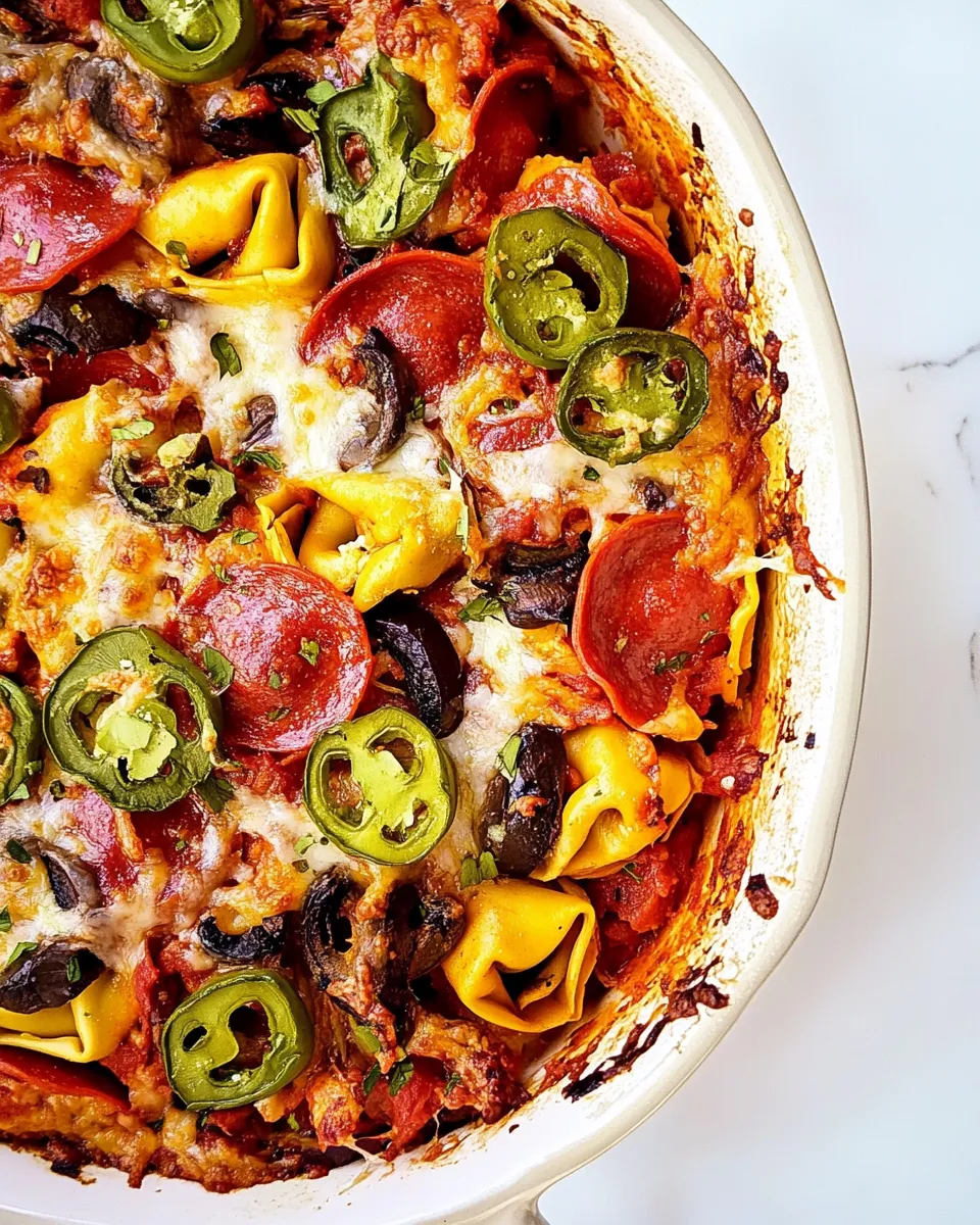 Easy Supreme Pizza Tortellini Bake recipe photo