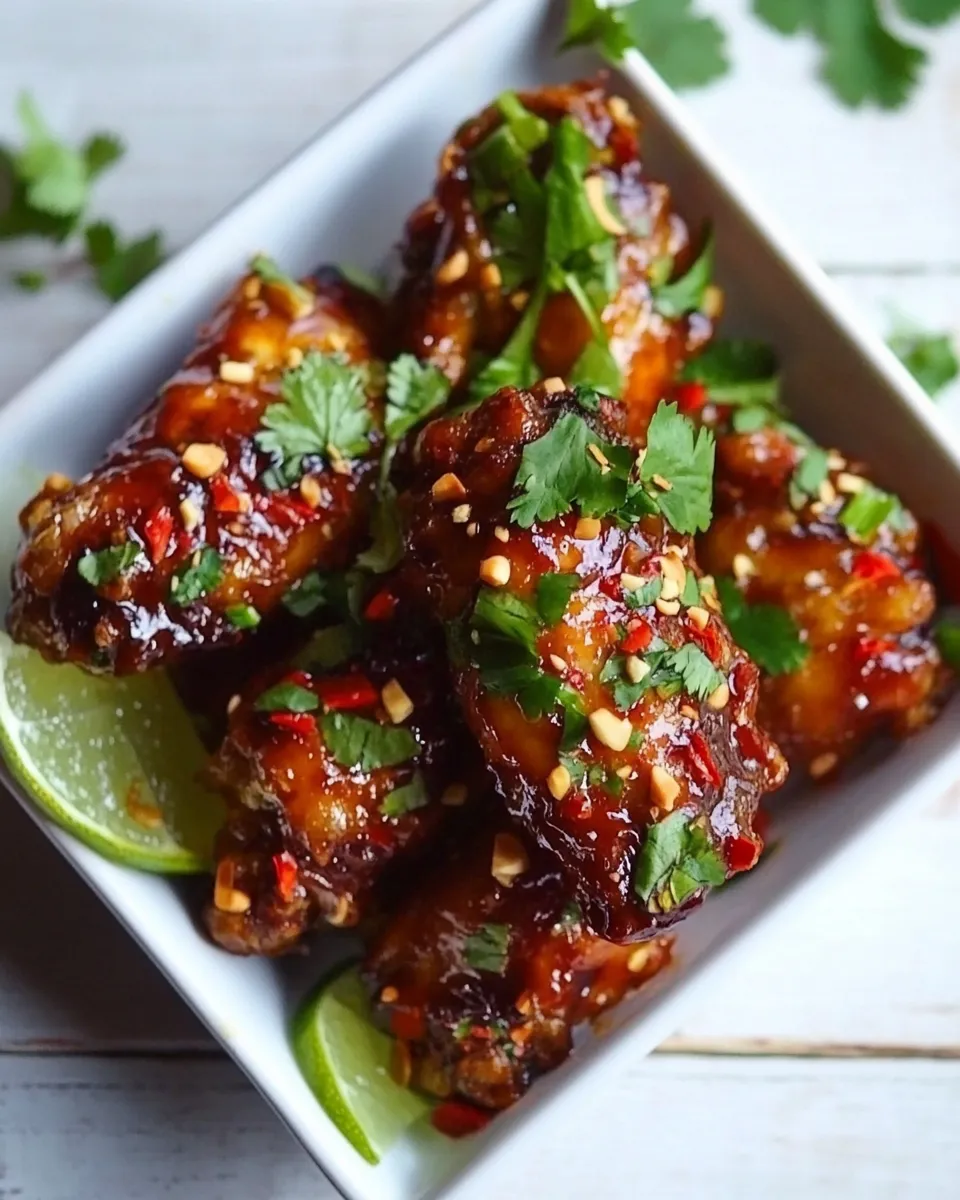 Homemade Sweet and Sour Sticky Thai Boneless Oven Baked Chicken Wings photo
