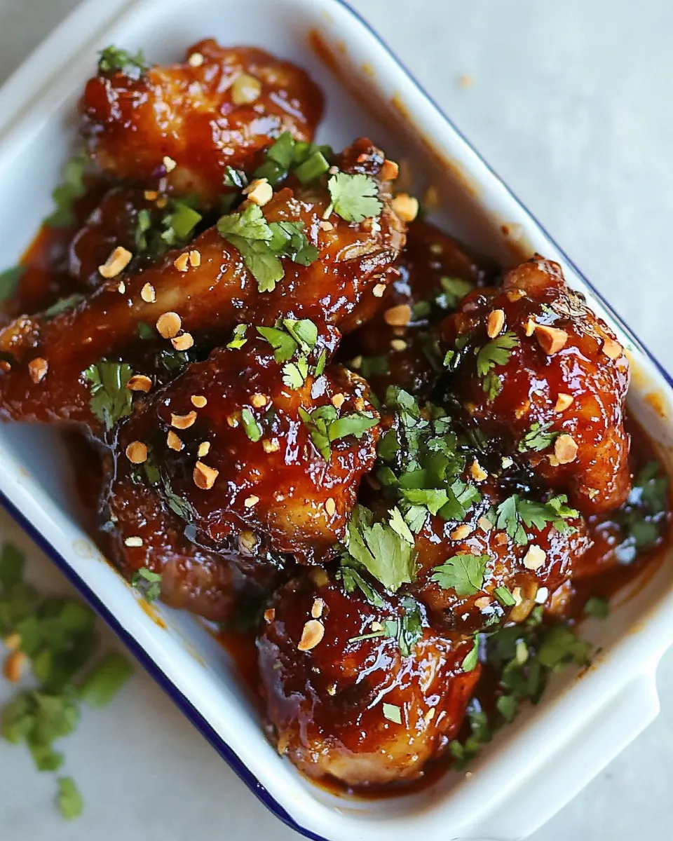 Classic Sweet and Sour Sticky Thai Boneless Oven Baked Chicken Wings image