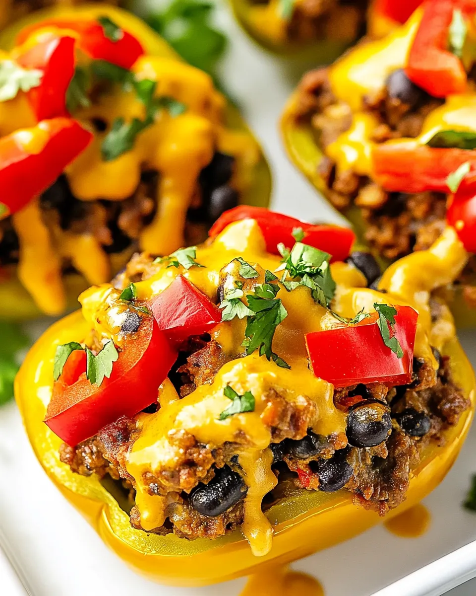 Delicious Taco-Stuffed Peppers shot