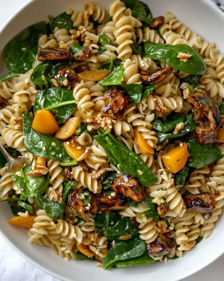 Homemade Teriyaki Spinach Pasta Salad photo