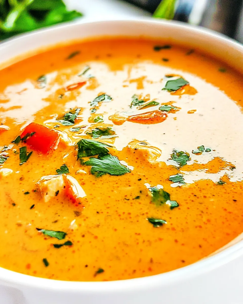 Delicious Thai Chicken Coconut Curry Soup shot