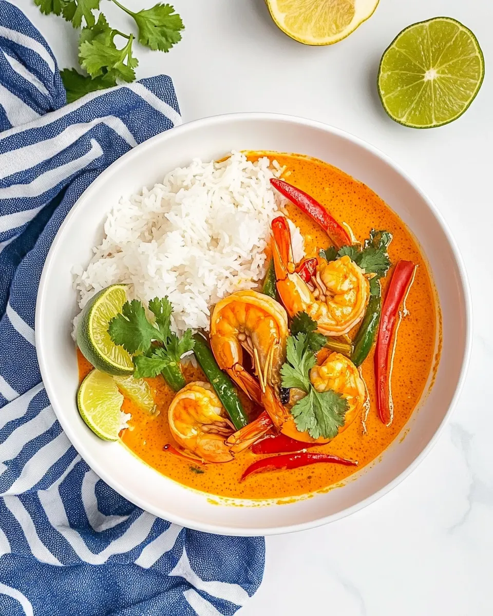 Delicious Thai Prawn Curry shot