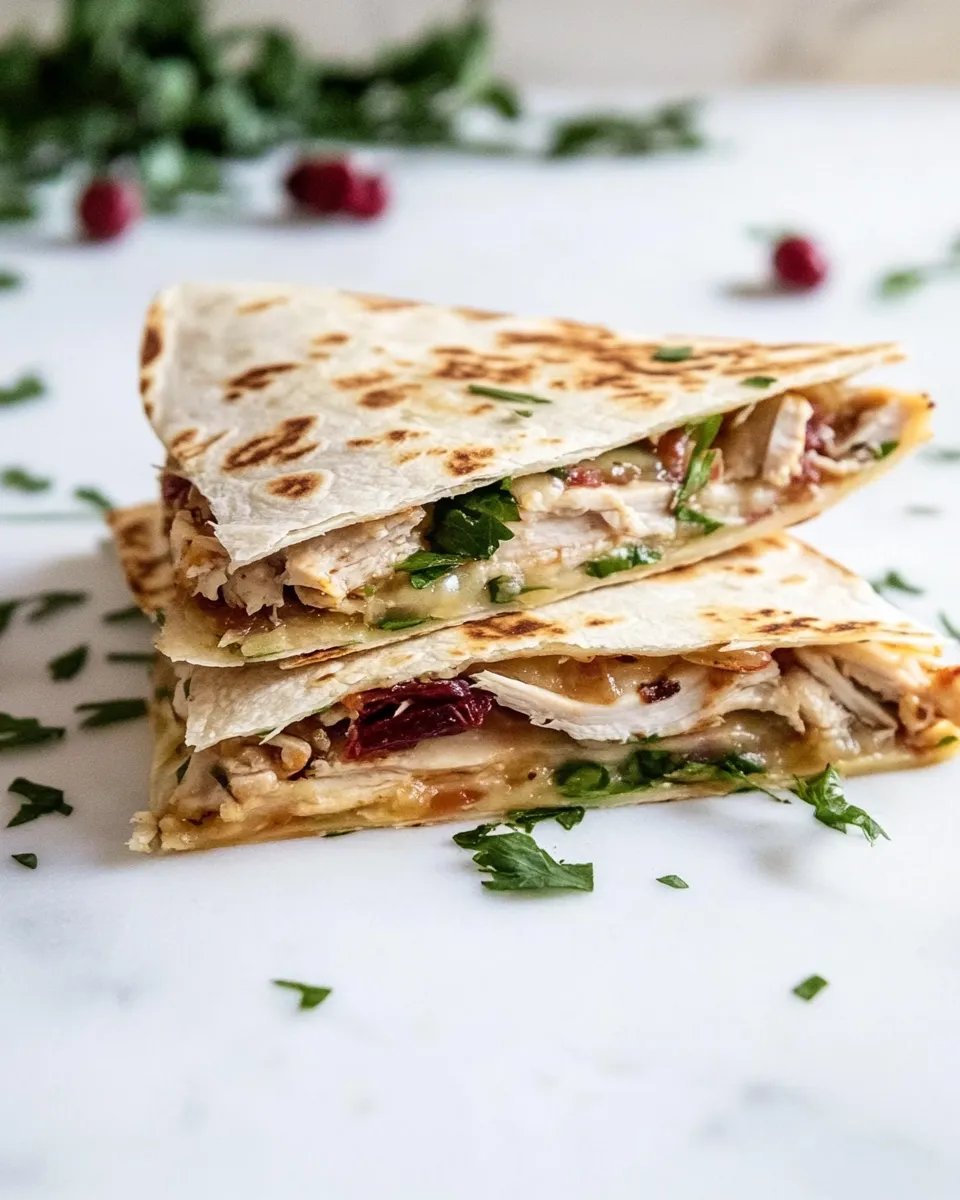 Delicious Thanksgiving Quesadilla (Turkey Quesadilla) shot