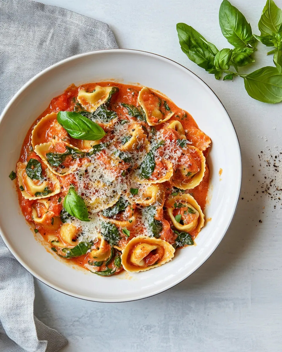 Homemade The Best Creamy Tomato & Spinach Tortelloni photo