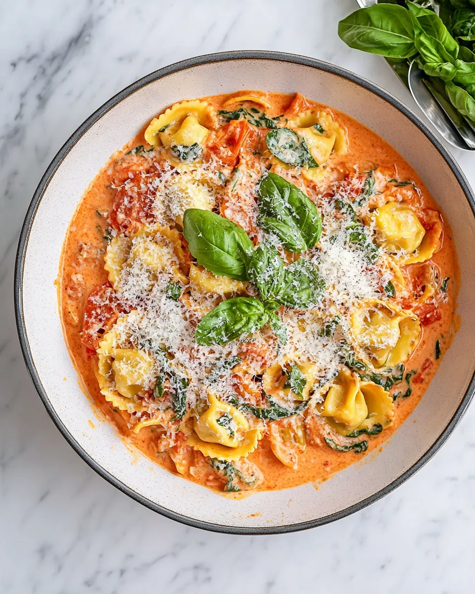 Easy The Best Creamy Tomato & Spinach Tortelloni recipe photo