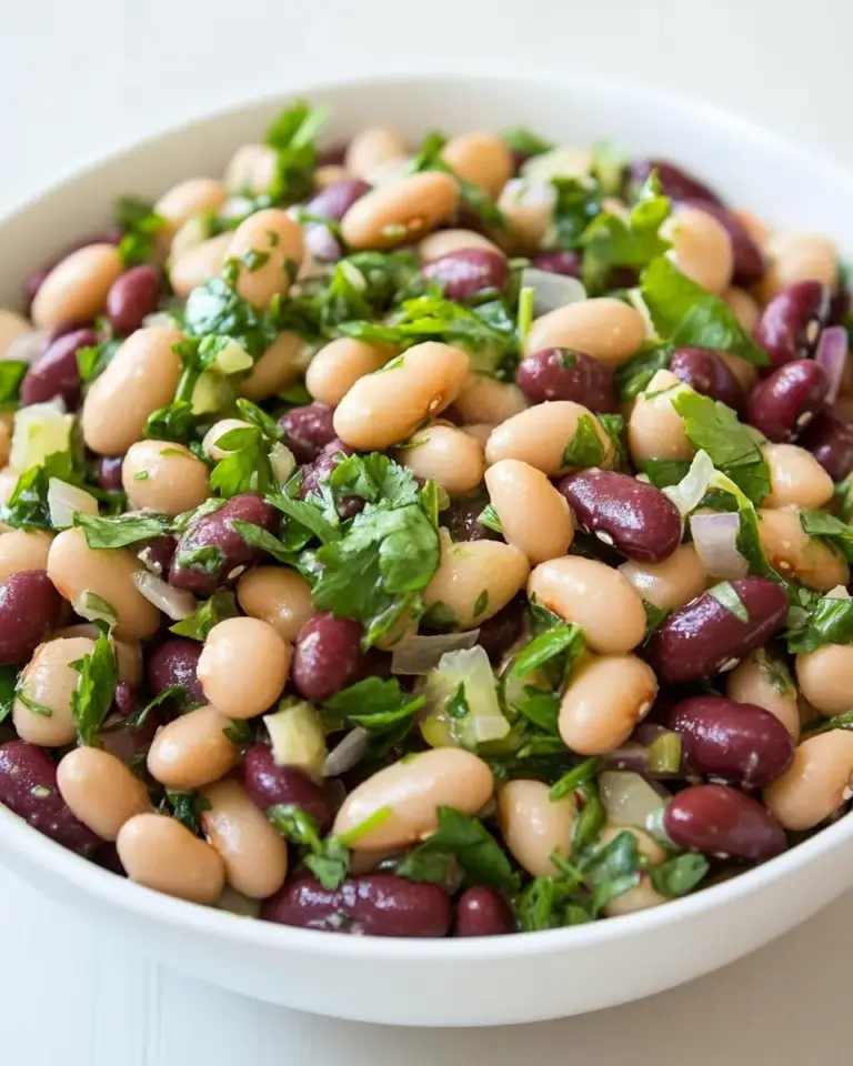 Homemade Three Bean Salad with Cilantro and Lime photo