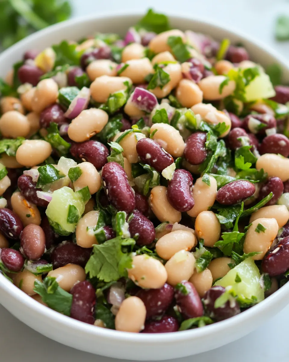 Easy Three Bean Salad with Cilantro and Lime recipe photo