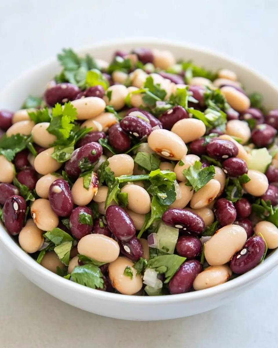 Delicious Three Bean Salad with Cilantro and Lime shot