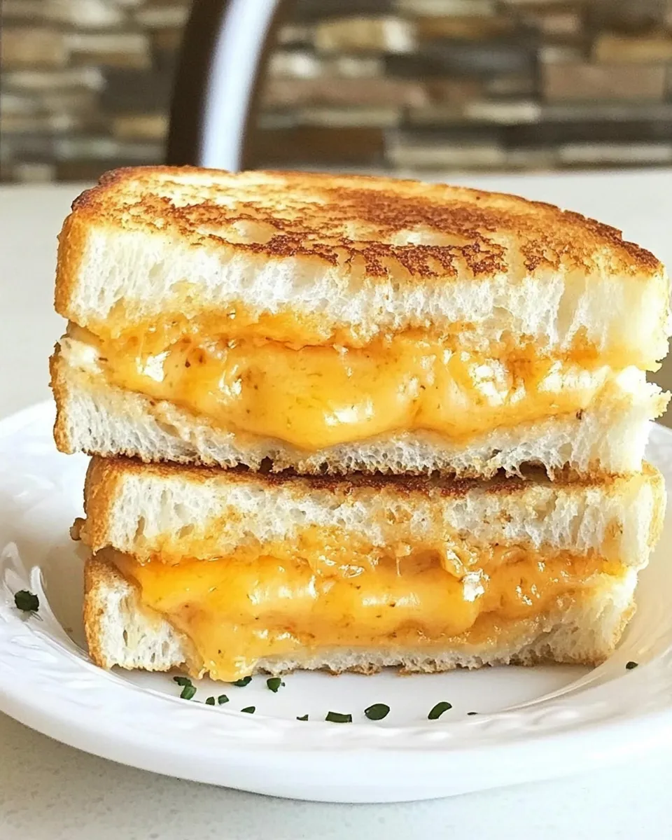 Delicious Three Cheese Grilled Cheese shot