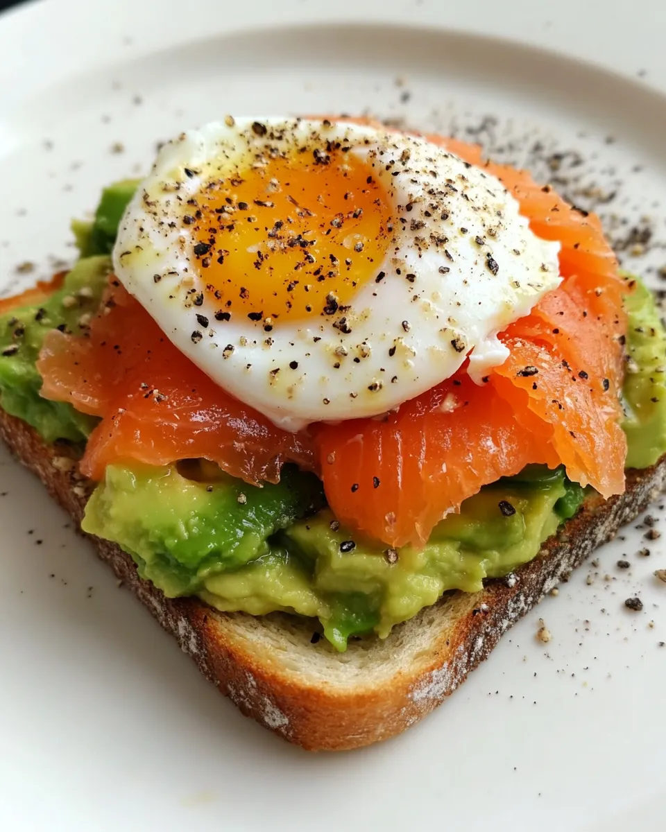 Delicious Toast with Avocado Spread, Smoked Salmon and a Poached Egg image