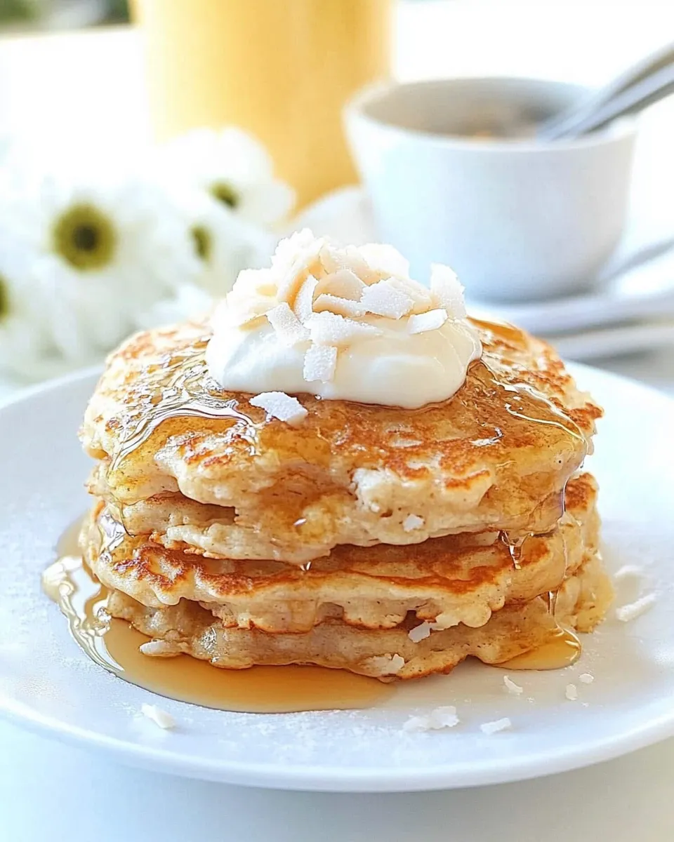 Homemade Toasted Coconut Pancakes recipe photo