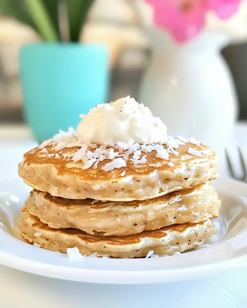 Classic Toasted Coconut Pancakes shot