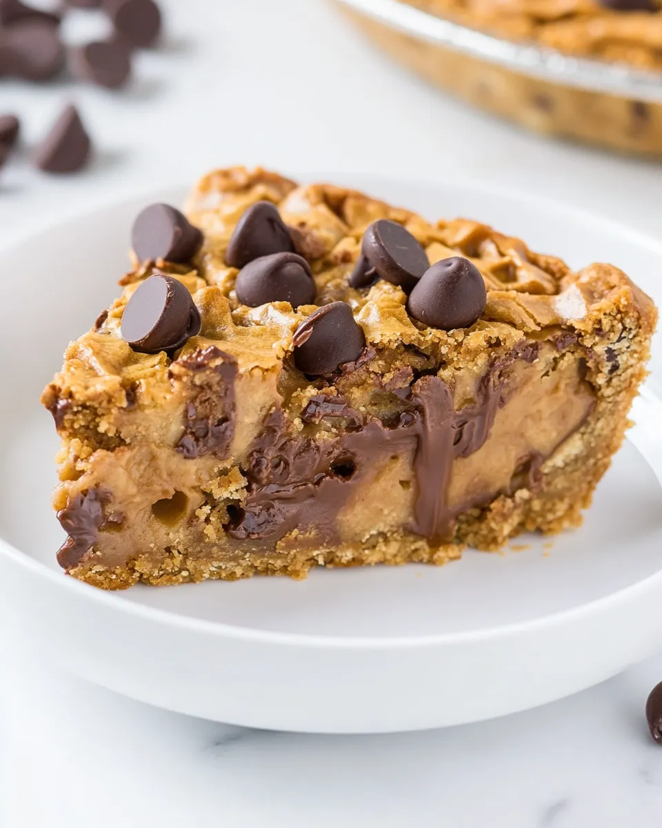 Delicious Toffee Chocolate Chip Cookie Pie shot