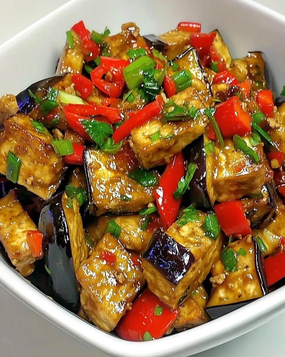 Healthy Tofu and Eggplant Stir Fry recipe photo