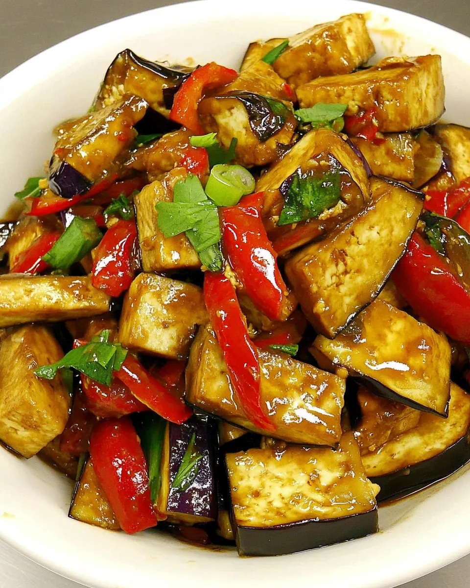 Quick Tofu and Eggplant Stir Fry shot