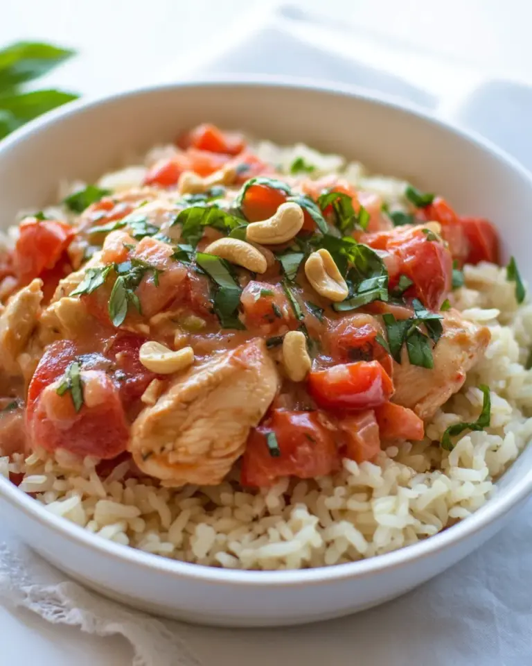 Easy Tomato-Basil Chicken and Cashew Rice Pilaf photo