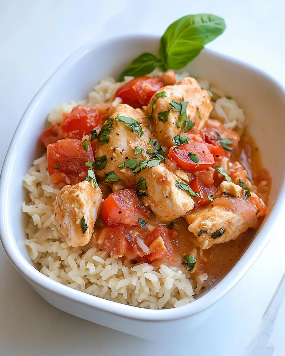 Healthy Tomato-Basil Chicken and Cashew Rice Pilaf recipe photo