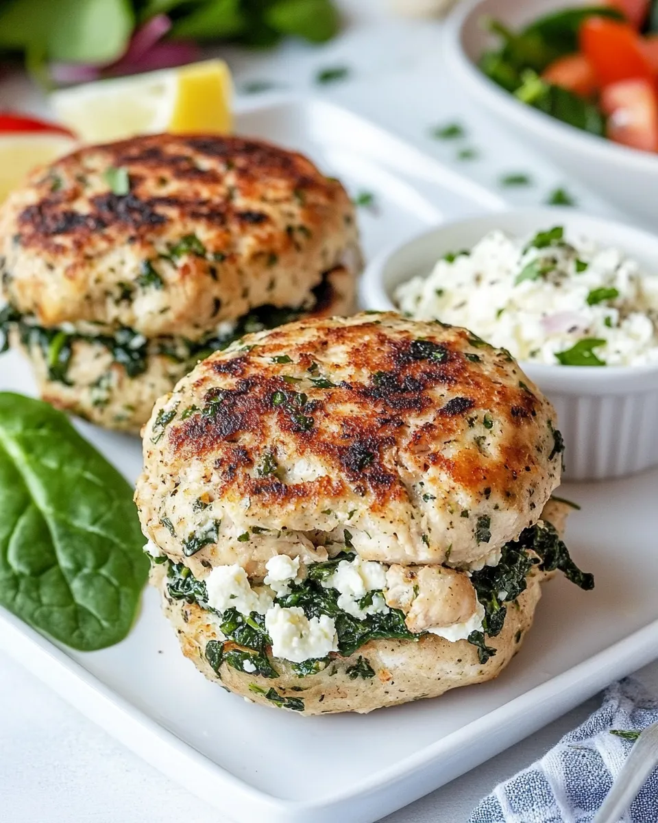 Homemade Turkey Spinach Feta Burgers photo