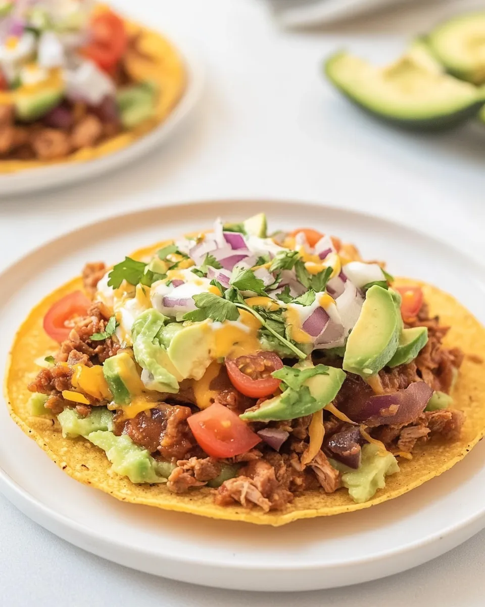 Delicious Turkey Tostadas recipe image