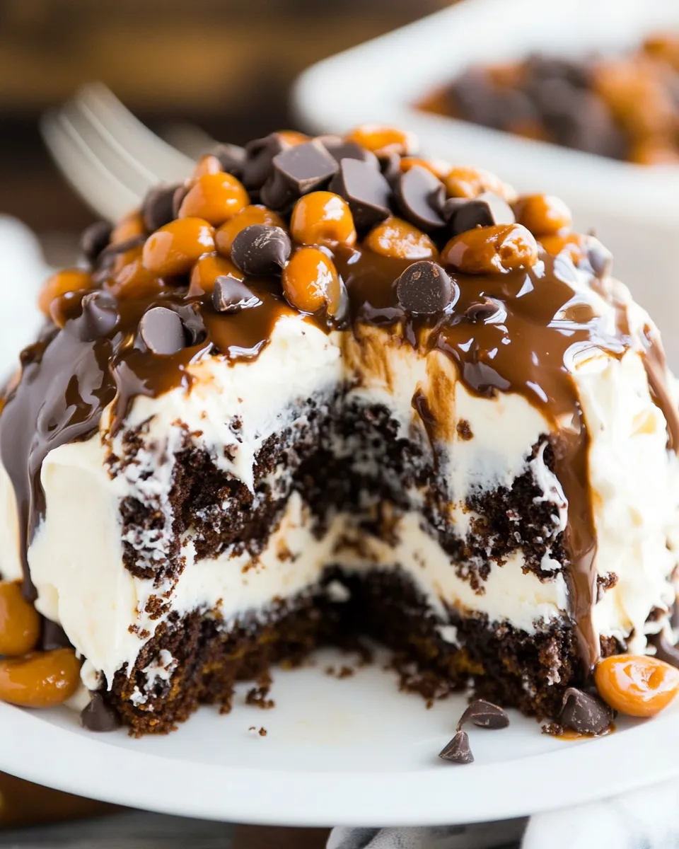 Easy Turtle Chocolate Poke Cake recipe photo