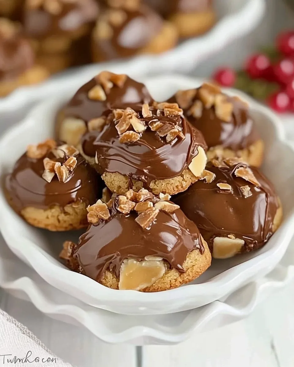 Homemade Turtle Thumbprints Cookies photo