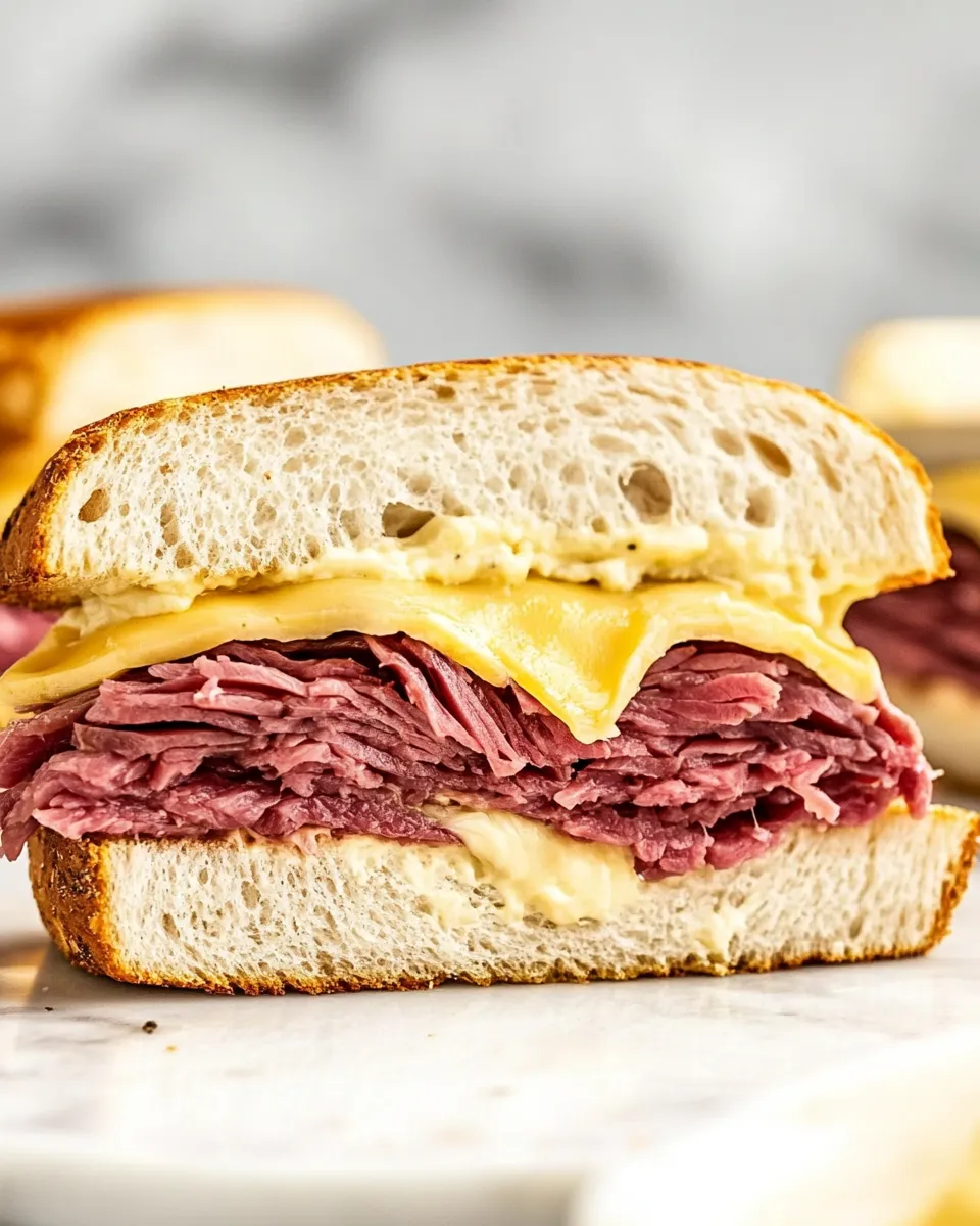 Classic Ultimate Corned Beef Breakfast Sandwich Recipe with Swiss Cheese image