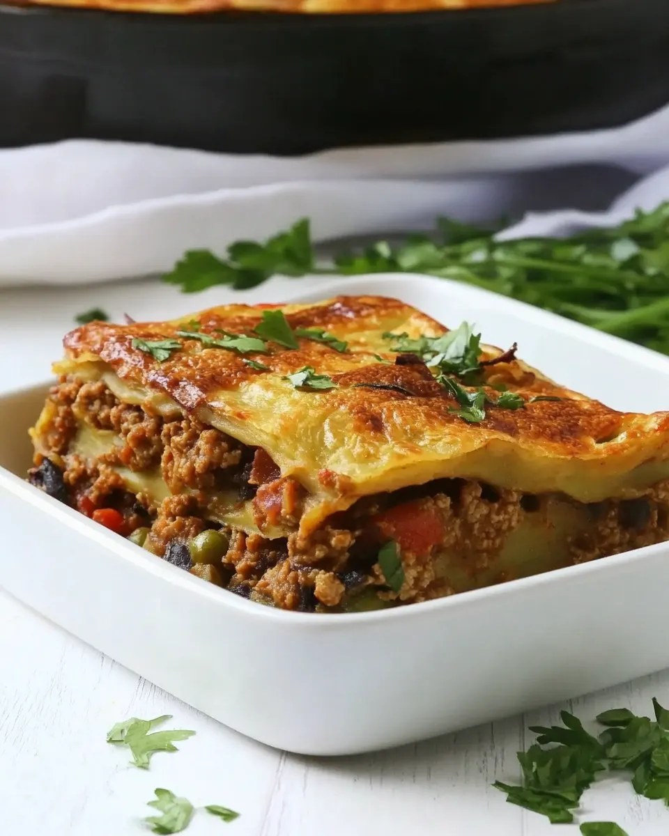 Delicious Vegan Moussaka shot