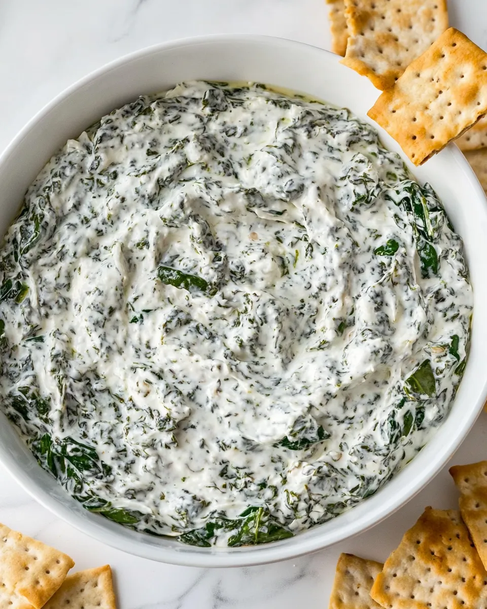 Delicious Vegan Spinach Dip shot