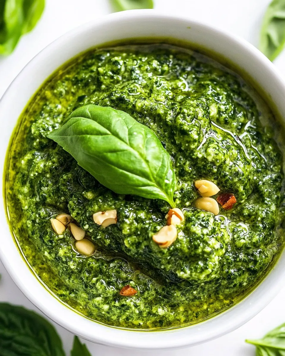 Delicious Vegan Spinach Pesto (Nut-free) shot