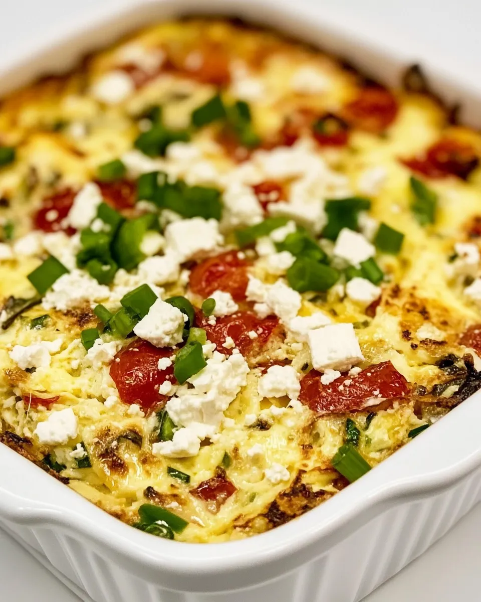 Classic Vegetable Egg Bake (with Peppers, Tomatoes, and Feta) image
