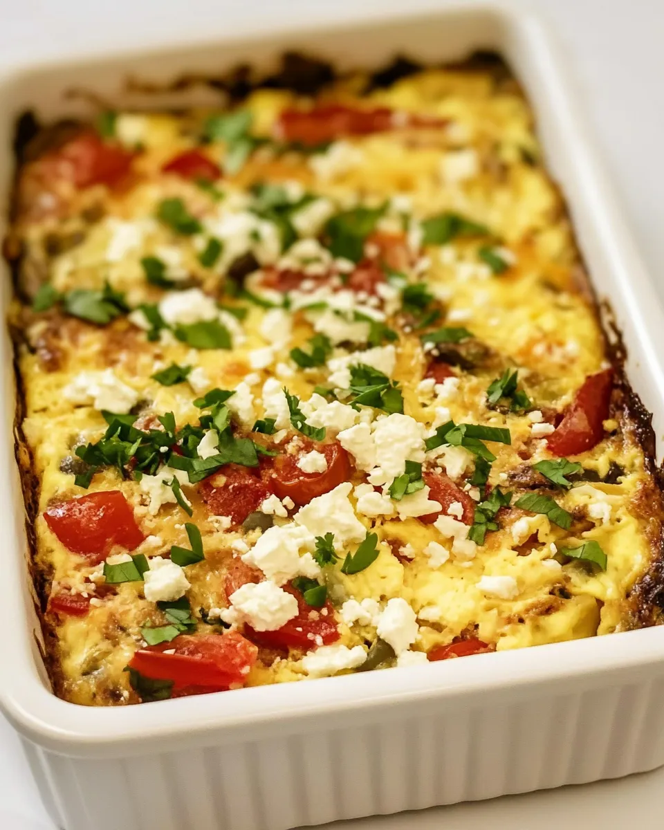 Easy Vegetable Egg Bake (with Peppers, Tomatoes, and Feta) recipe photo