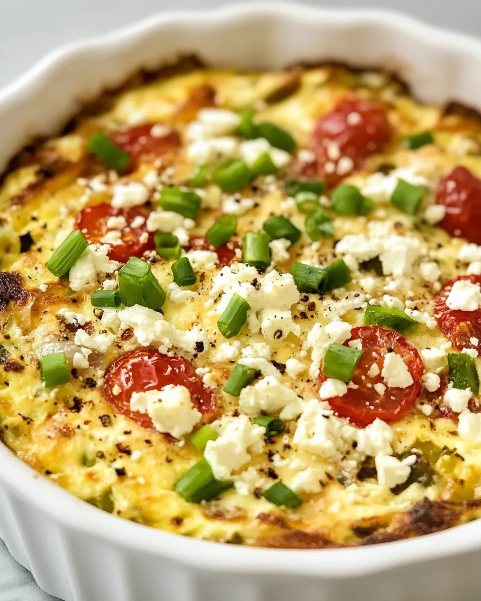 Delicious Vegetable Egg Bake (with Peppers, Tomatoes, and Feta) shot