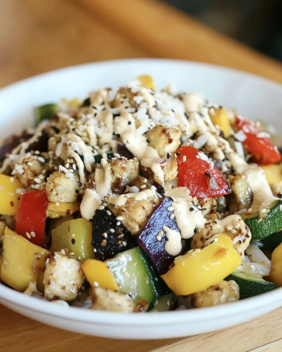 Easy Vegetable Stir Fry with Coconut-Tahini Sauce image