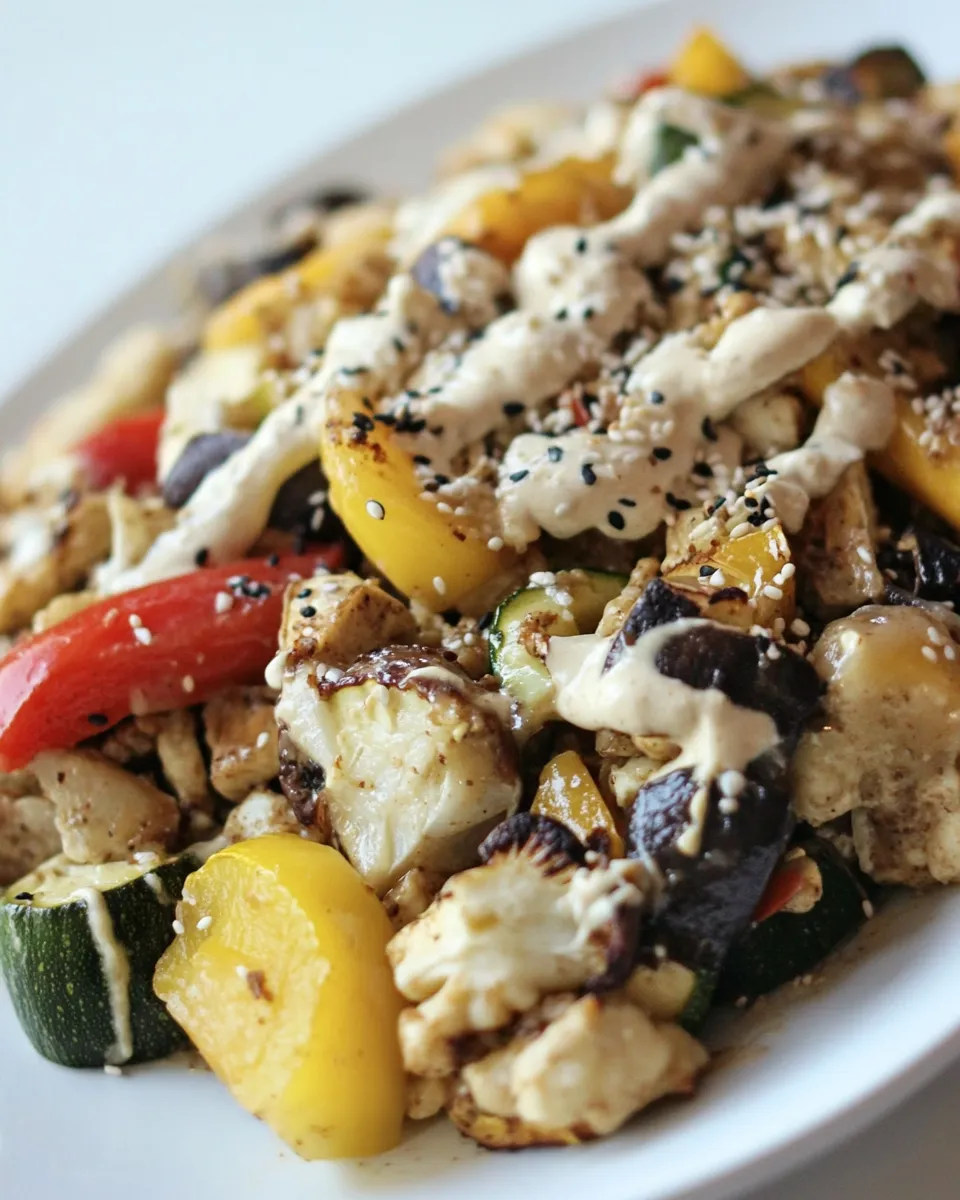 Healthy Vegetable Stir Fry with Coconut-Tahini Sauce dish photo