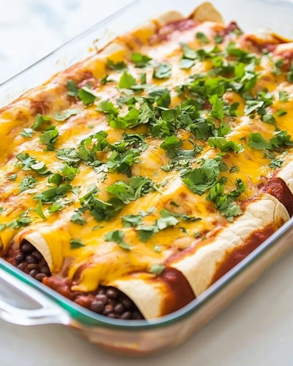 Easy Vegetarian Black Bean Enchiladas recipe photo