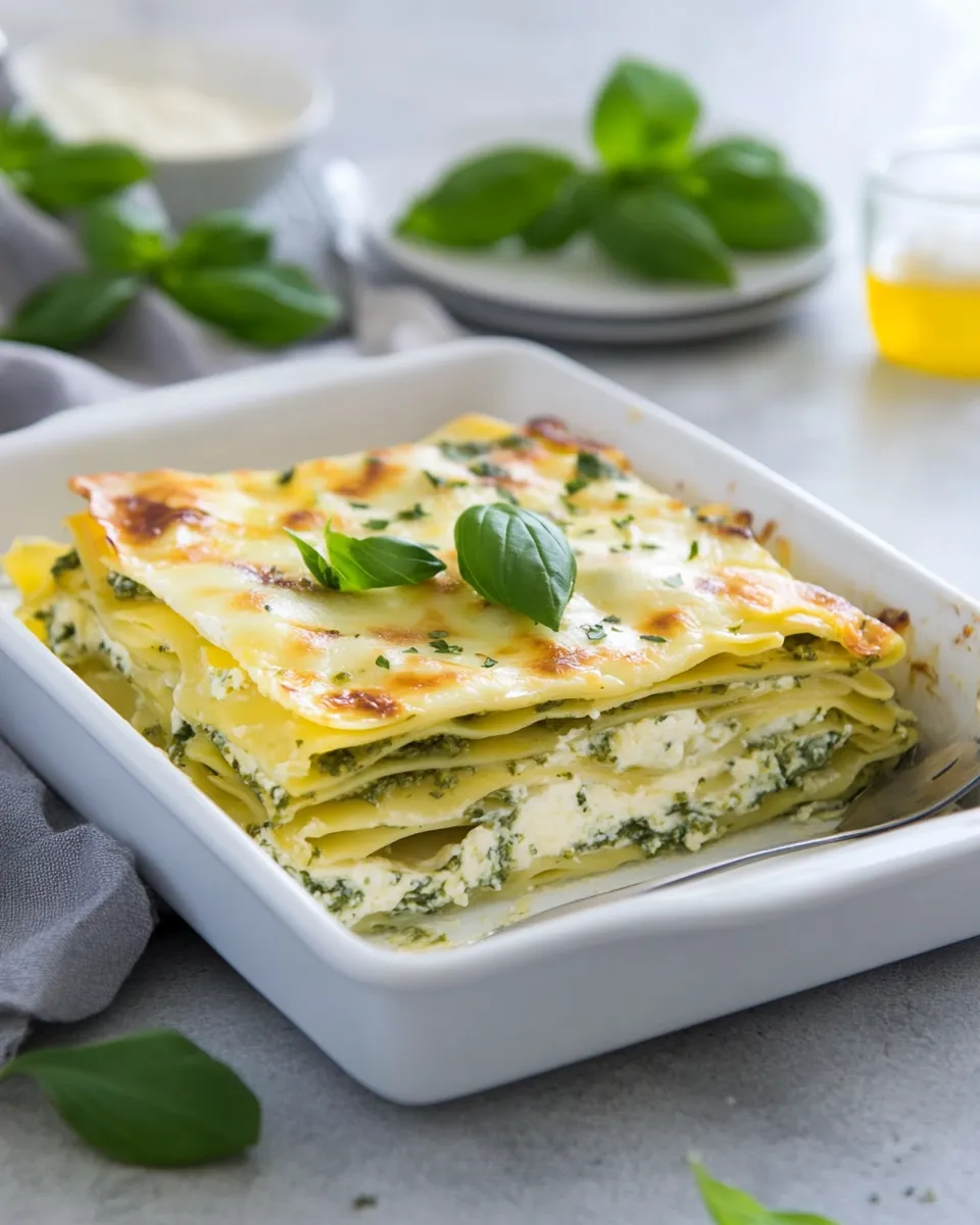 Delicious Vegetarian Lasagna with No-Cook White Sauce shot