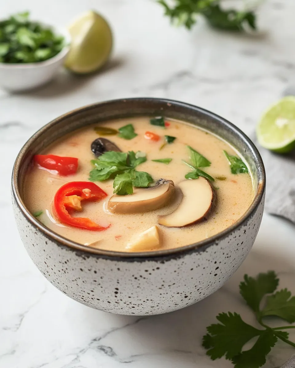 Delicious Vegetarian Tom Yum Soup shot