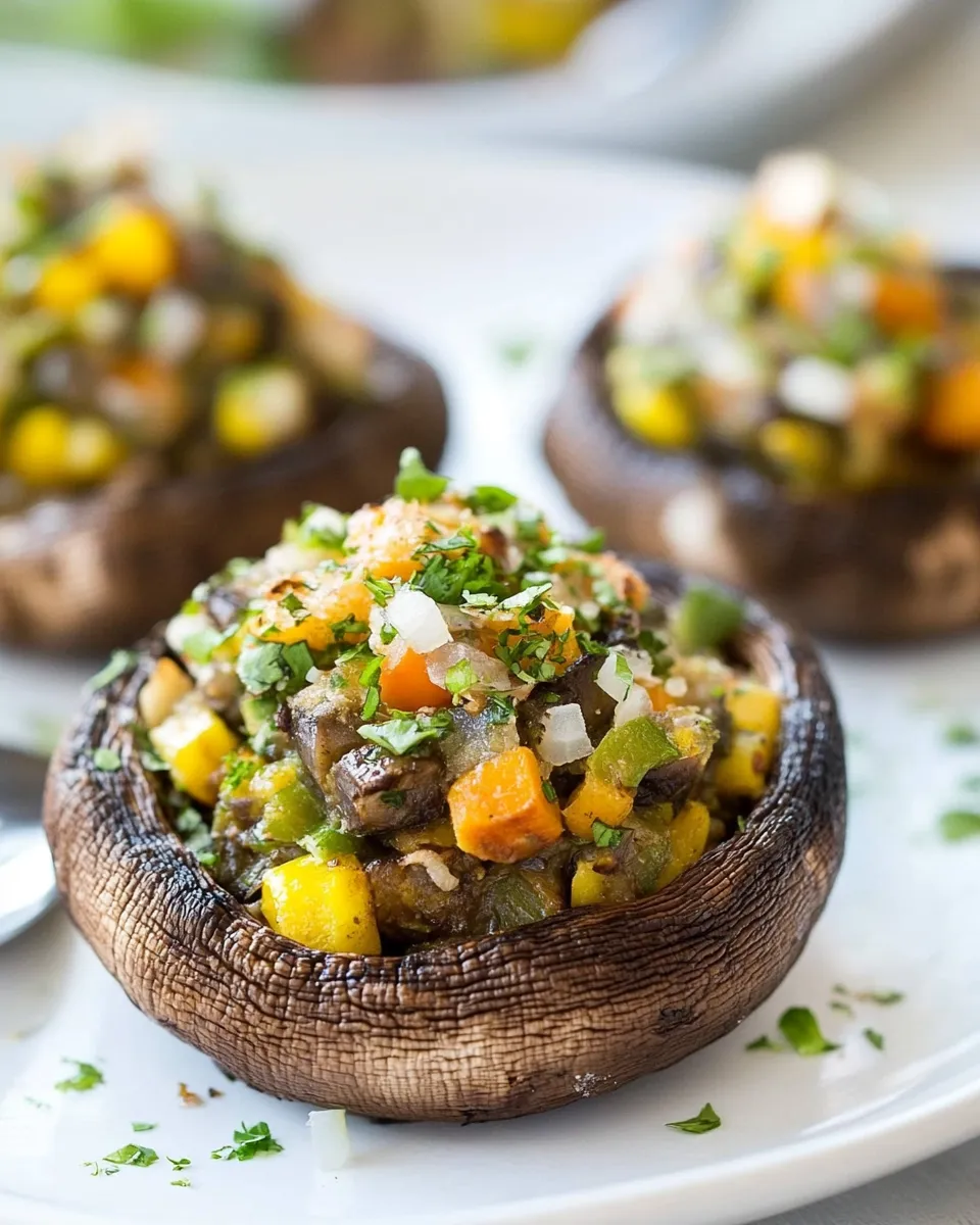 Delicious Veggie Stuffed Portobello Mushrooms image