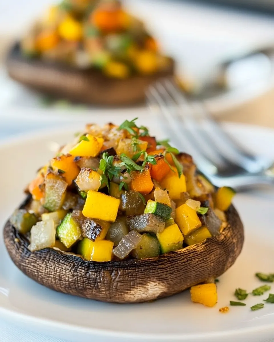 Savory Veggie Stuffed Portobello Mushrooms dish photo