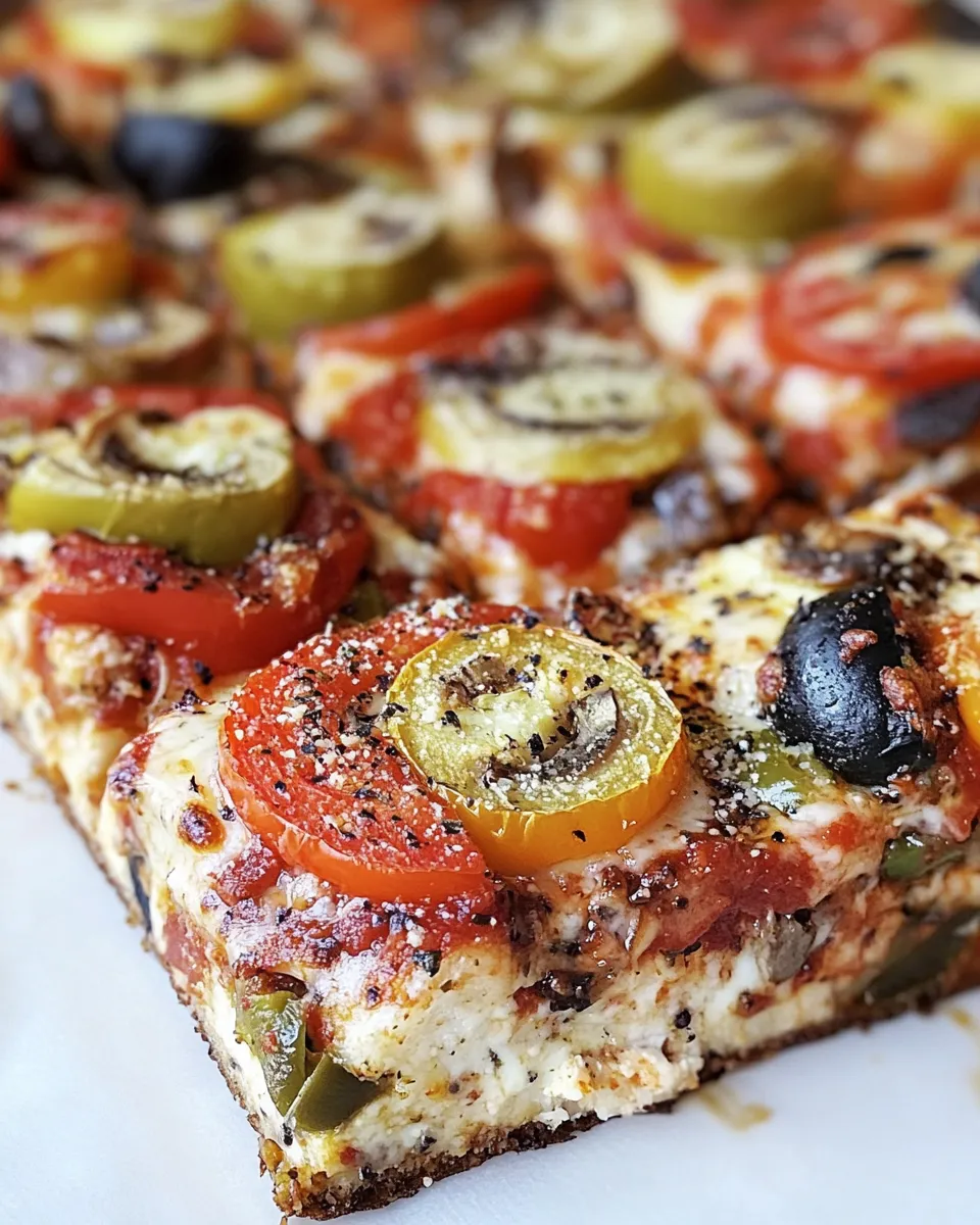 Easy Veggie Supreme Detroit-Style Pizza. photo