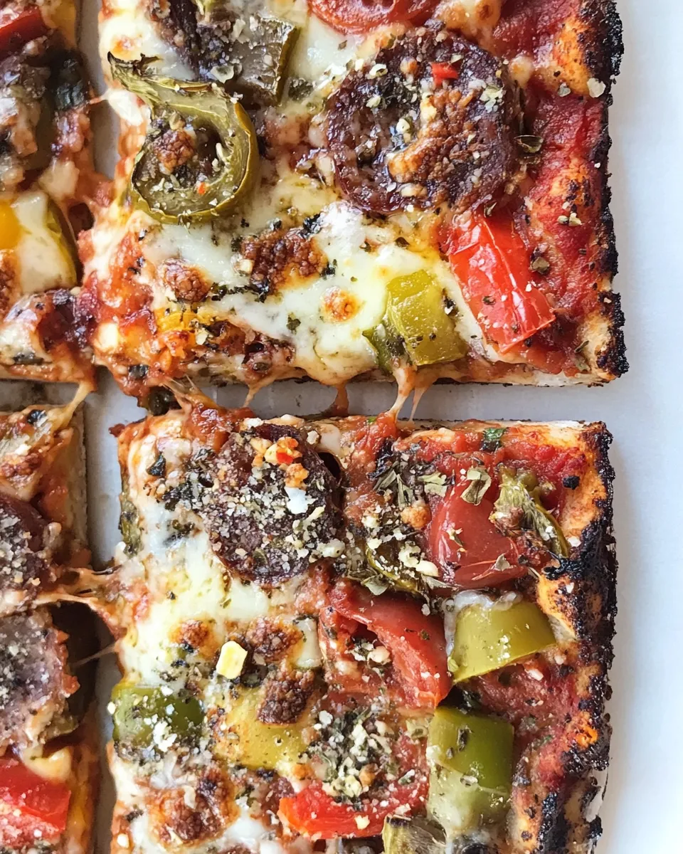 Simple Veggie Supreme Detroit-Style Pizza. dish image