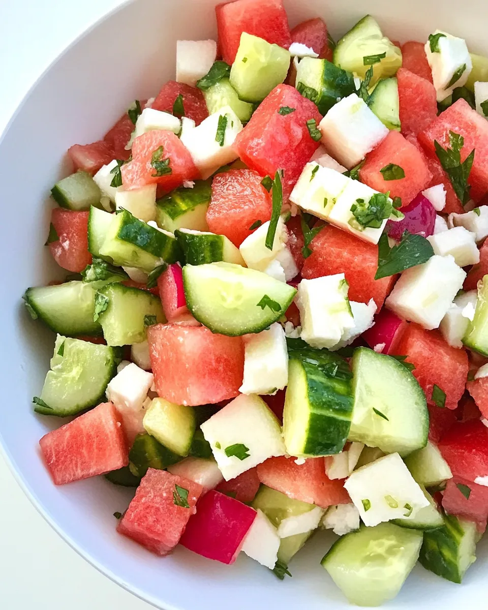 Delicious Watermelon, Jicama and Cucumber Salad recipe photo