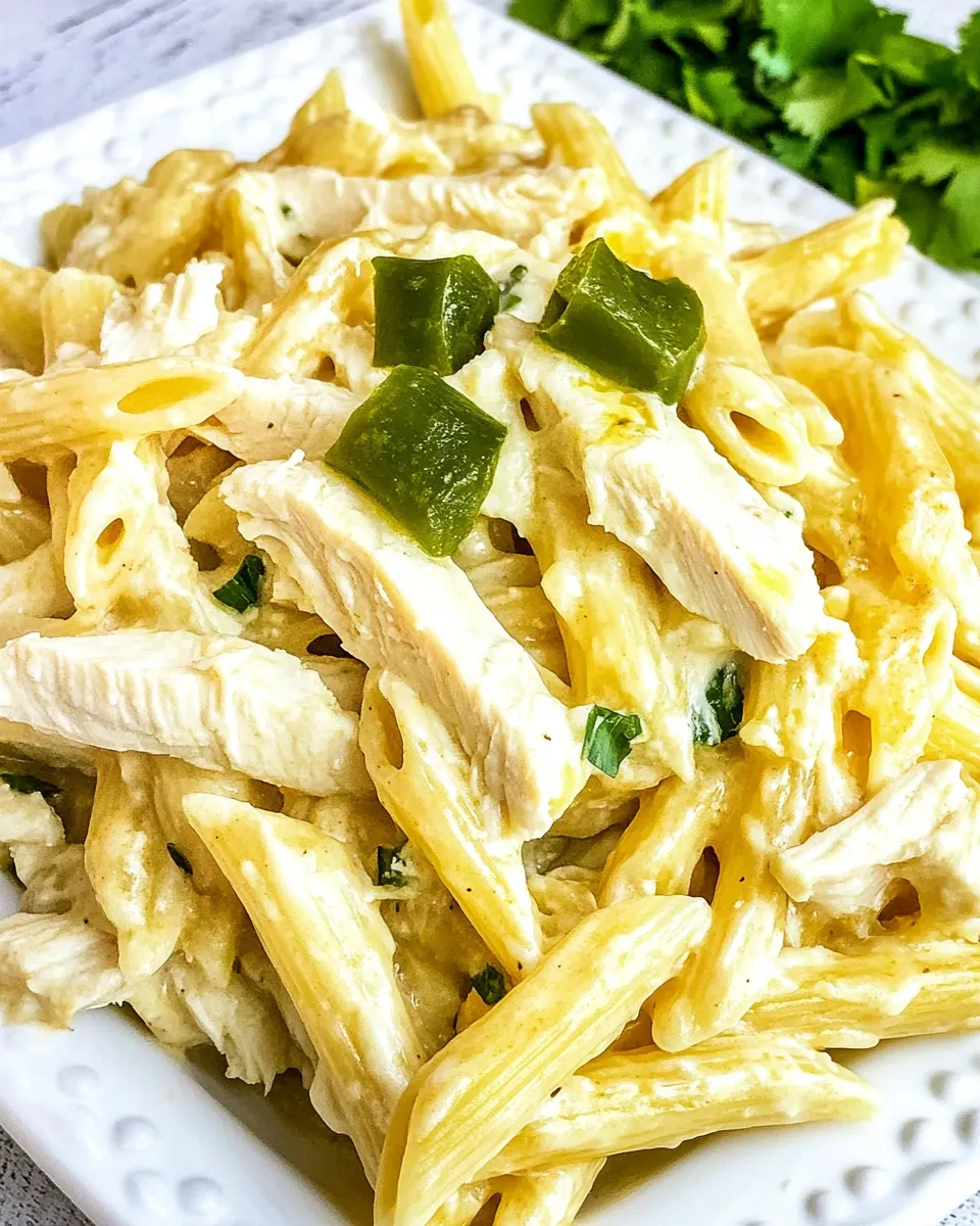Delicious White Chicken Enchilada Pasta image