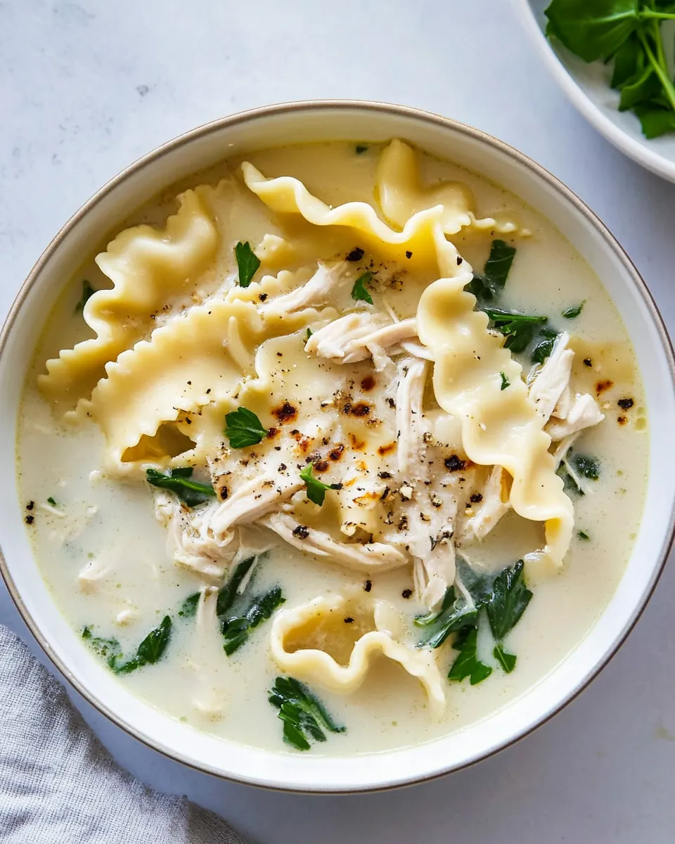 Easy White Chicken Lasagna Soup recipe photo